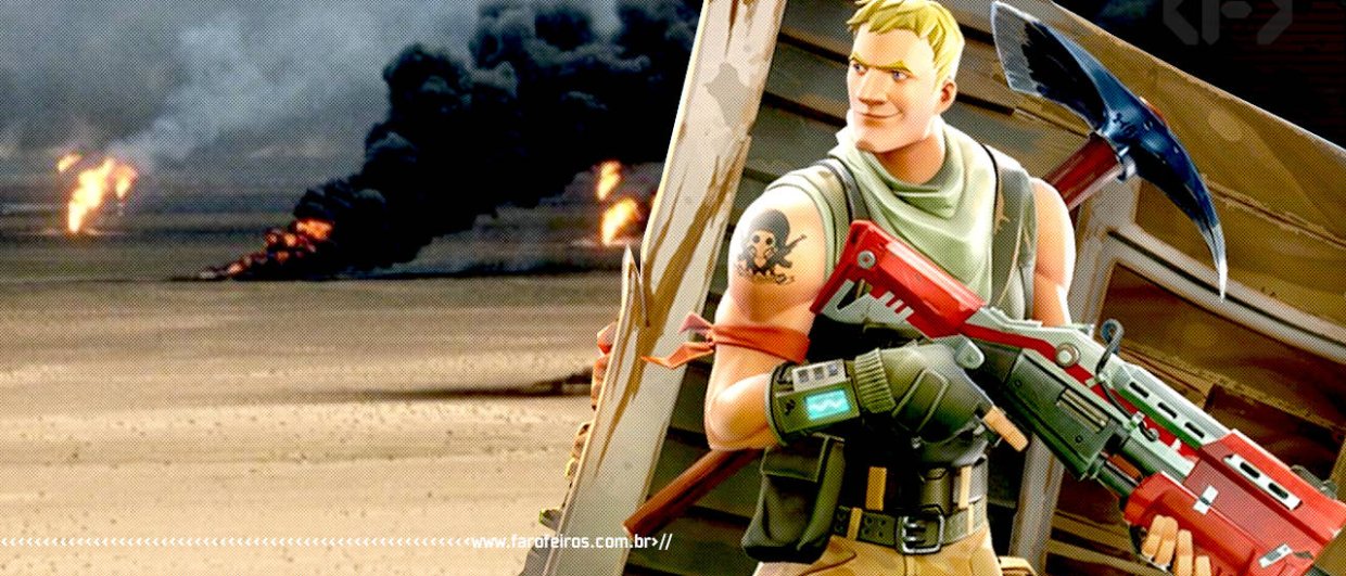 Fortnite está vendendo petróleo - Imagem do jogo à de poço de petróleo pegando fogo - BLOG FAROFEIROS