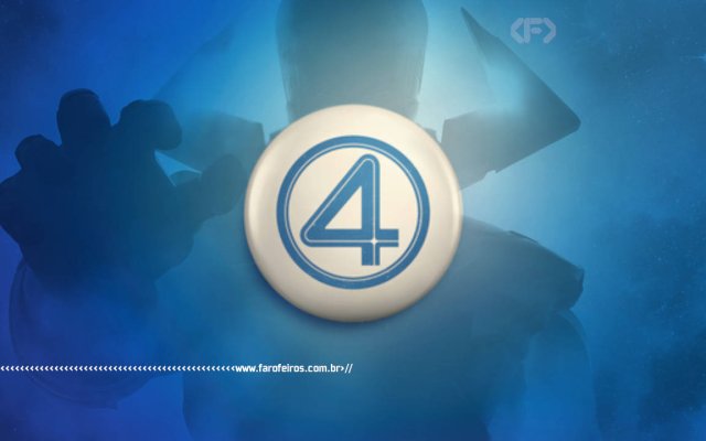 Quarteto Fantástico - Primeiros Passos - Símbolo da equipe com uma sombra de Galactus ao fundo - blog FAROFEIROS