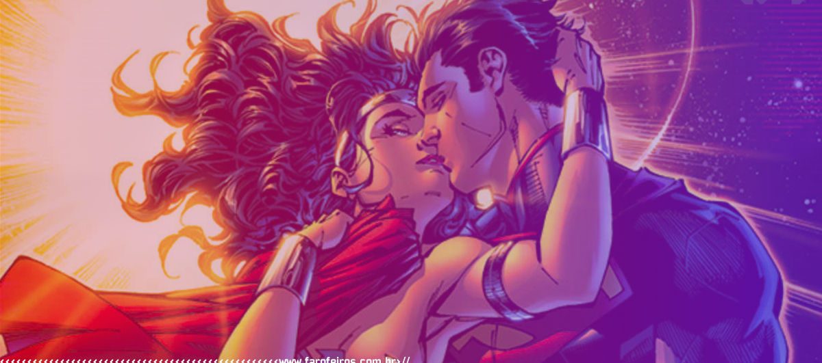 Casal Superman e Mulher Maravilha - Superman beijando a Mulher Maravilha - DC Comics - Justice League #12 - Blog Farofeiros