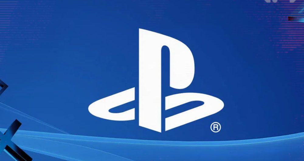 Logotipo do Playstation com um "P" e um "S" brancos entrelaçados em um fundo em tons de azul. Na parte inferior, a marca d'água do site www.farofeiros.com.br