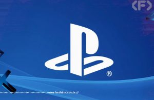 Logotipo do Playstation com um "P" e um "S" brancos entrelaçados em um fundo em tons de azul. Na parte inferior, a marca d'água do site www.farofeiros.com.br