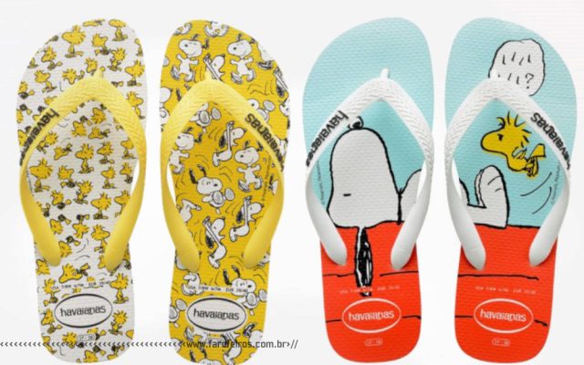 Chinelo do Snoopy e Charlie Brown - Blog Farofeiros