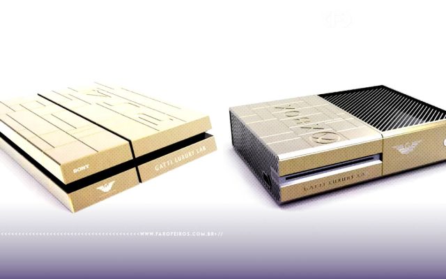 PS4 e Xbox One de ouro - FAROFEIROS.COM.BR