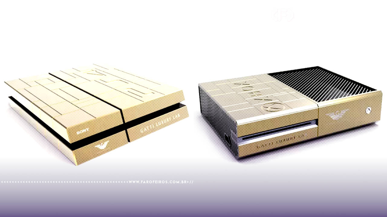 PS4 e Xbox One de ouro - FAROFEIROS.COM.BR
