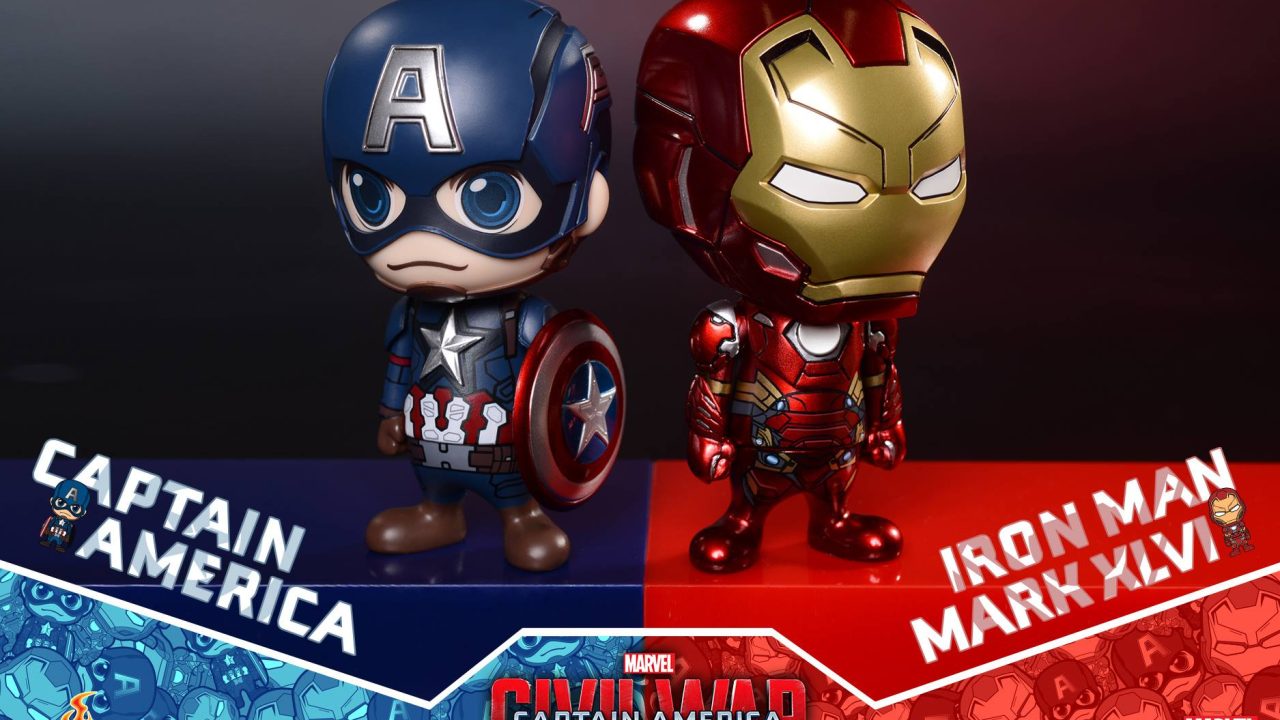 Capitão América: Guerra Civil em versão cosbaby pela Hot Toys