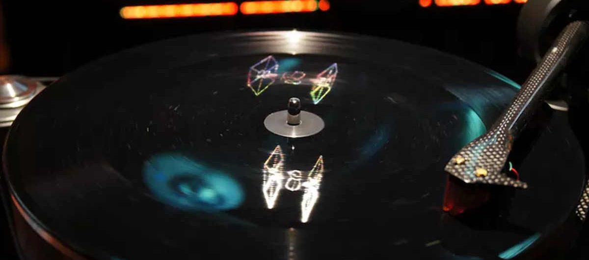 Disco com holograma de Star Wars