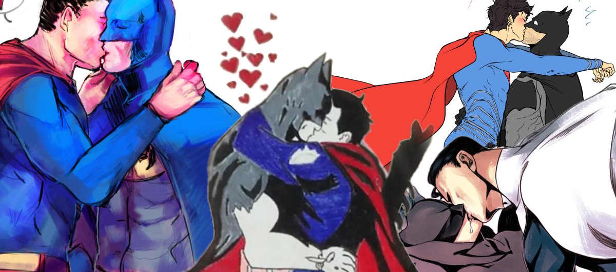 Batman beijando Superman em Poços de Caldas
