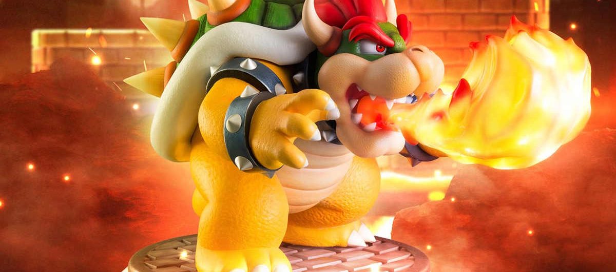 Estátua do Bowser o vilão de Super Mario