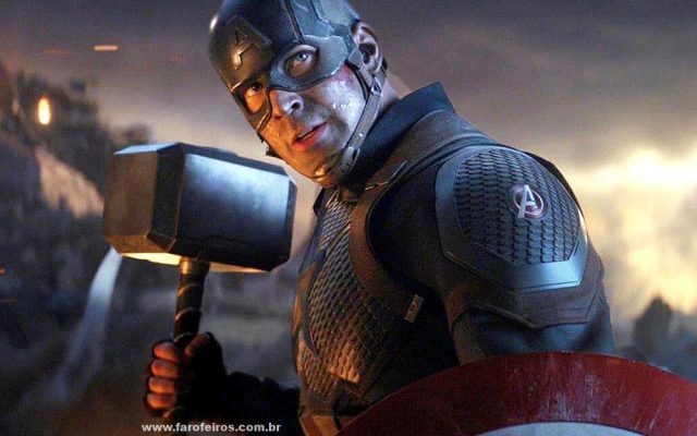 Capitão América com o martelo do Thor - Vingadores - Ultimato - Blog Farofeiros
