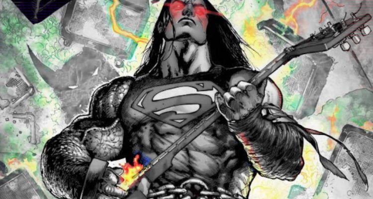 Superman tocando guitarra - Death Metal - DC Comics - Blog Farofeiros