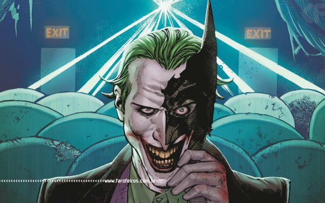 Mestre de nada - Coringa usando uma máscara do Batman - www.farofeiros.com.br