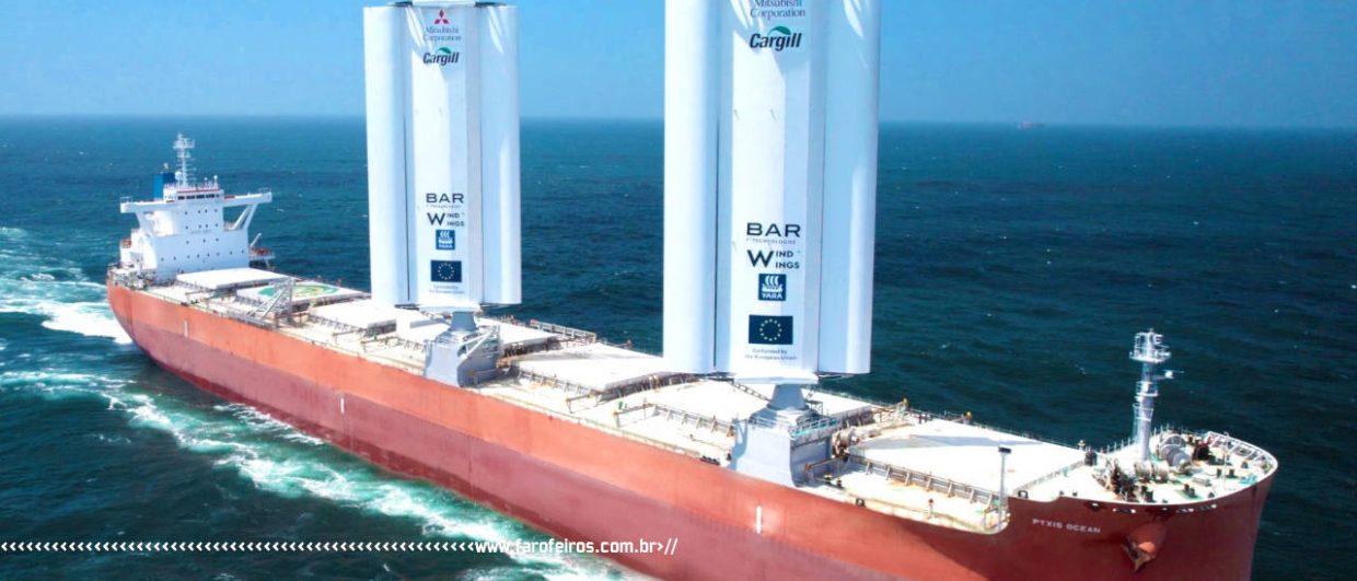 Navio de carga com velas sólidas - Pyxis Ocean - WindWings - Blog Farofeiros