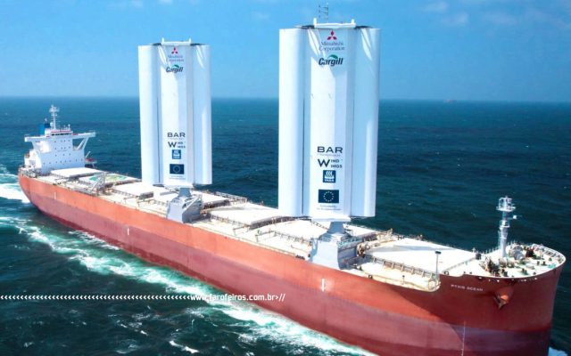 Navio de carga com velas sólidas - Pyxis Ocean - WindWings - Blog Farofeiros