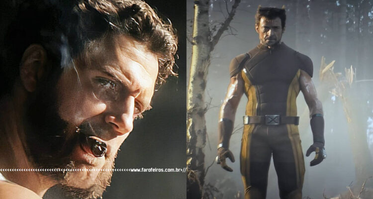 Henry Cavill como Wolverine e Wolverine com traje marrom - Filme Deadpool ee Wolverine