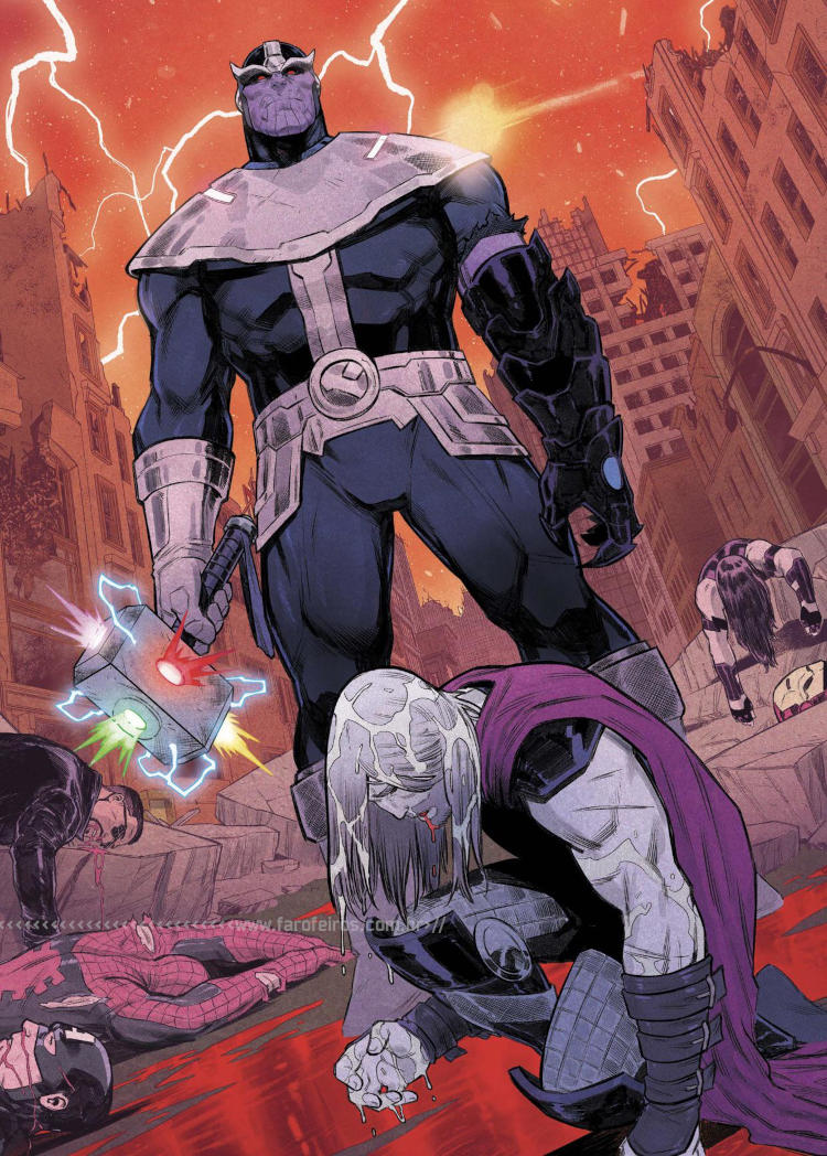 Thanos com a Joia do Infinito da Morte vence Thor - Marvel Comics