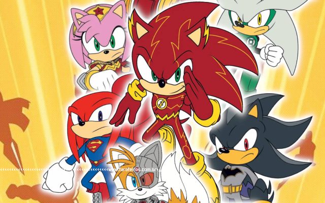 Liga da Justiça do Sonic - Personagens do jogo Sonic vestidos como os heróis da Liga da Justiça- Blog FAROFEIROS