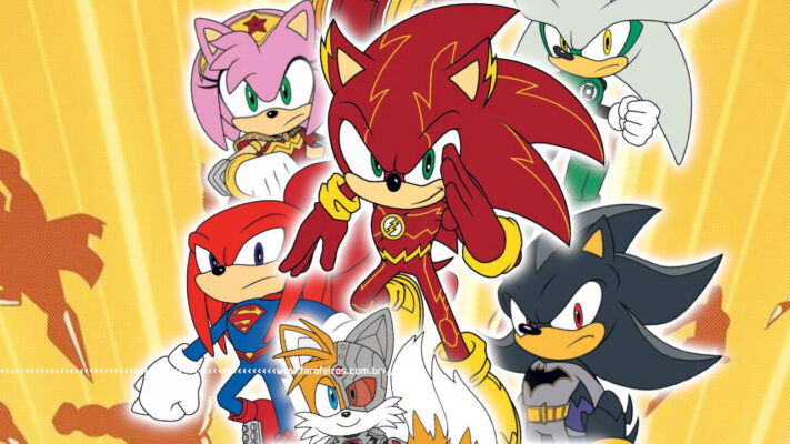 Liga da Justiça do Sonic - Personagens do jogo Sonic vestidos como os heróis da Liga da Justiça- Blog FAROFEIROS