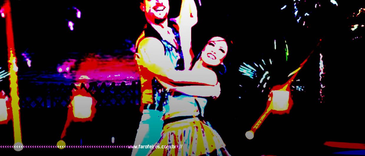 Casal dançando lambada com o efeito deep fried - O livro proibido de Ary Toledo - blog FAROFEIROS