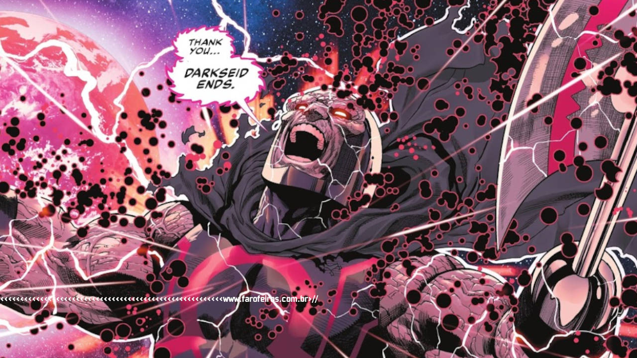 Darkseid grita OBRIGADO DARKSEID ACABA envolto de energia vermelha - O final de Absolute Power - DC Comics - blog FAROFEIROS