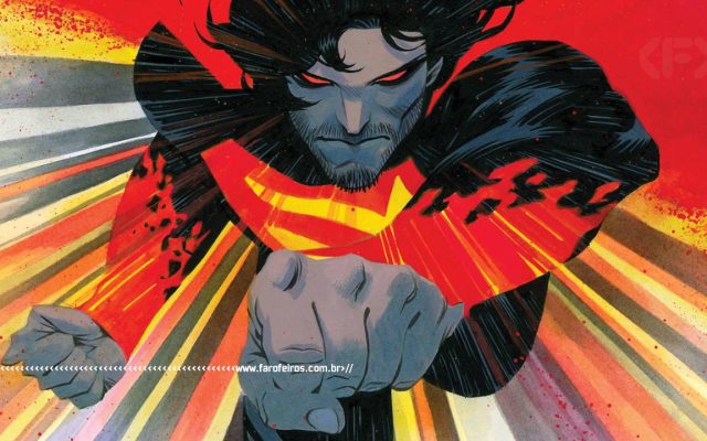O novo Superman brasileiro da DC - Kal El voando em sua direçã com punhos fechados e olhos vermelhos - BLOG FAROFEIROS