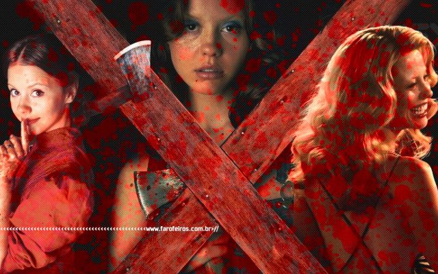 TRILOGIA X de Ti West - Sangue espalhado sobre as protagonistas dos filmes do diretor - blog FAROFEIROS