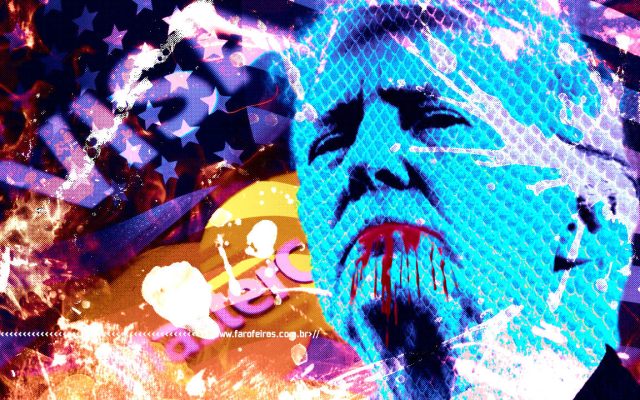 Ditadura financeira censura jogos e investiga o PIX - Montagem digital com Donald Trump - blog FAROFEIROS