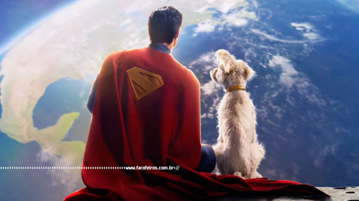 Superman e Krypto vislumbram o planeta Terra visto de um meteorito estacionado próximo do planeta - O legado do Superman - James Gunn - blog FAROFEIROS