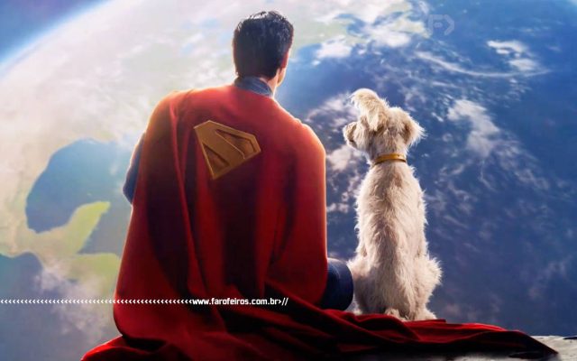 Superman e Krypto vislumbram o planeta Terra visto de um meteorito estacionado próximo do planeta - O legado do Superman - James Gunn - blog FAROFEIROS