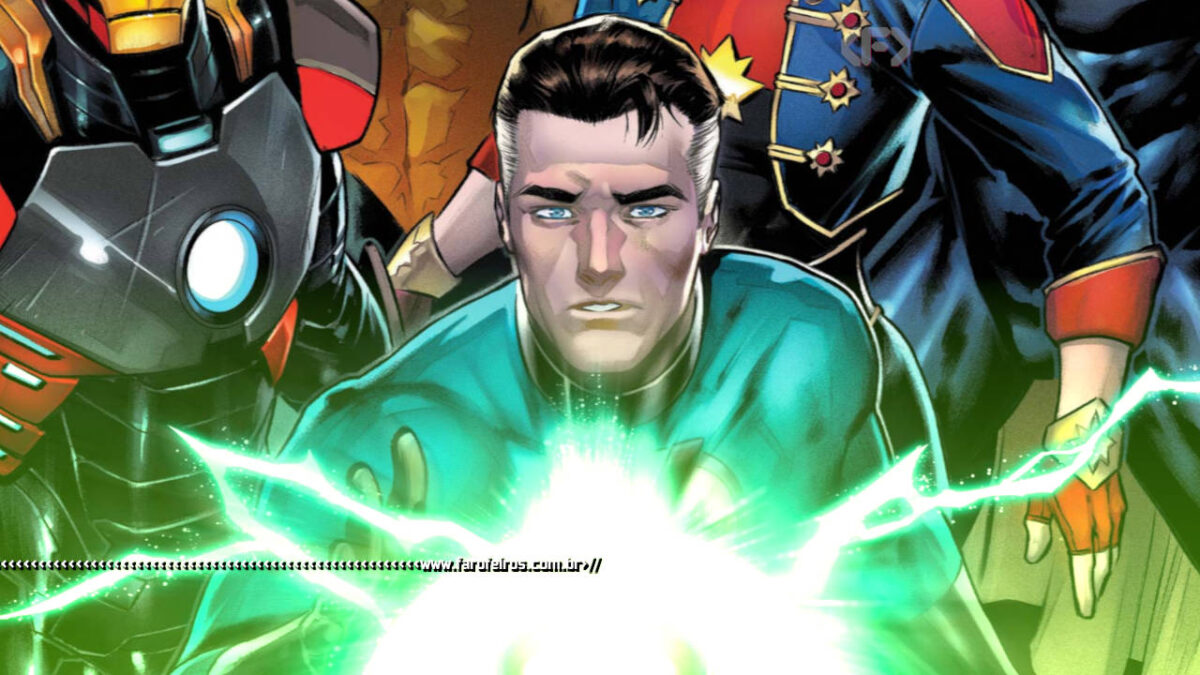 Reed Richards olhando para o Graal da Marvel Comics - blog FAROFEIROS