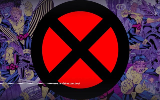 logotipo dos X-Men com alguns mutantes em ação com arte de Jim Lee