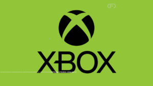 Logo do videogame XBOX em preto com fundo verde. Na parte inferior, a marca d'água do site www.farofeiros.com.br