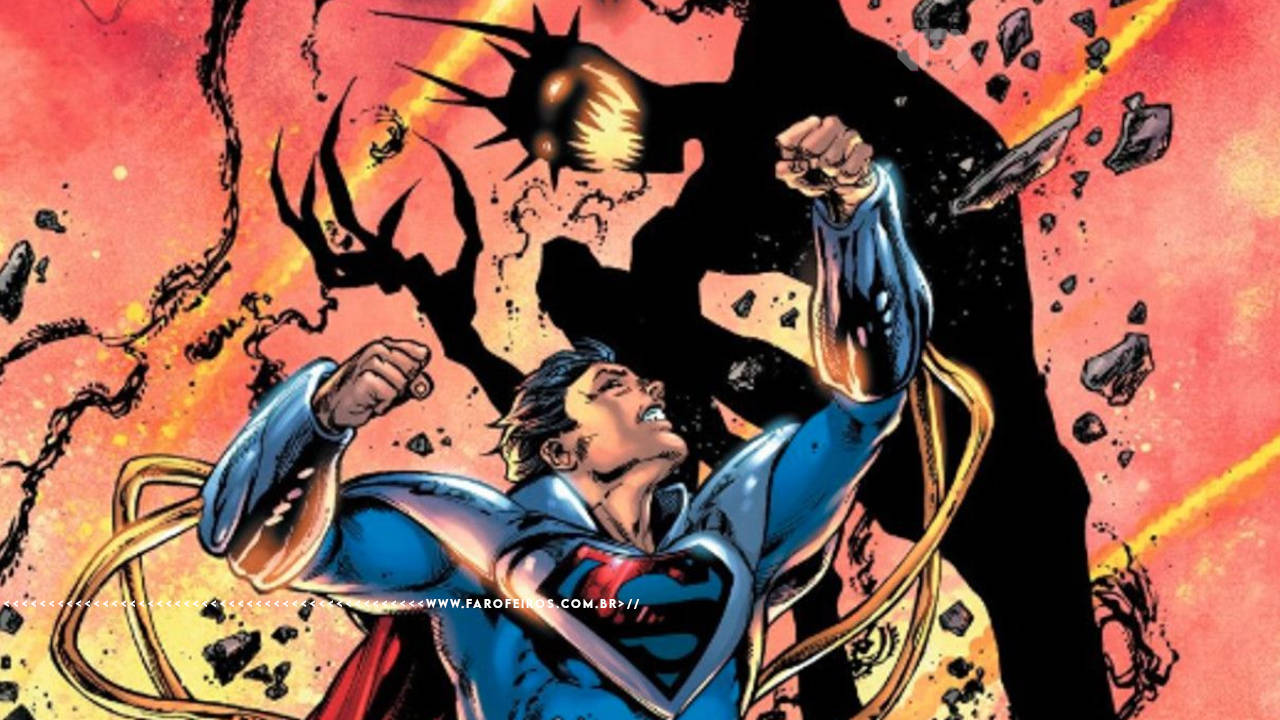 Superboy Prime vs Barbatos - Noite de Trevas - Metal - Superman socando a realidade - blog FAROFEIROS