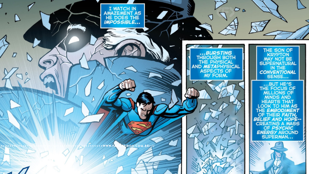 Superman vs Fantasma Estranho - Superman socando a realidade - blog FAROFEIROS