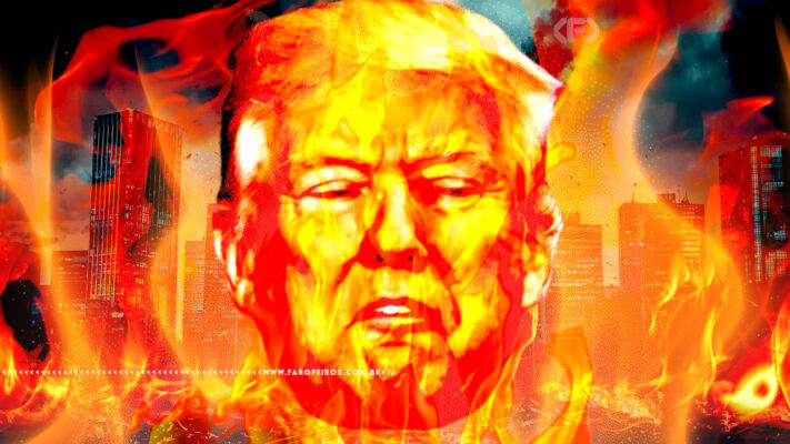 Donald Trump em chamas - FAROFEIROS.COM.BR