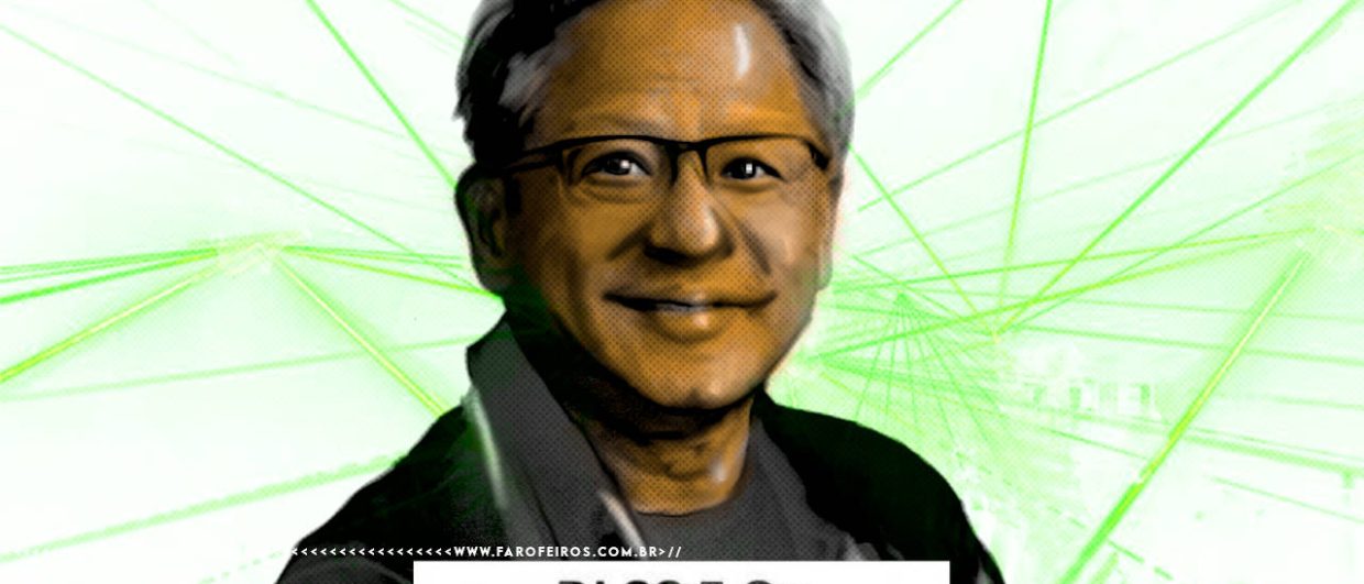 Mais alucinado que o chatgpt - Jensen Huang - Imagem só imita efeitos de IA mas não foi feito por uma máquina feia e boba - FAROFEIROS.COM.BR