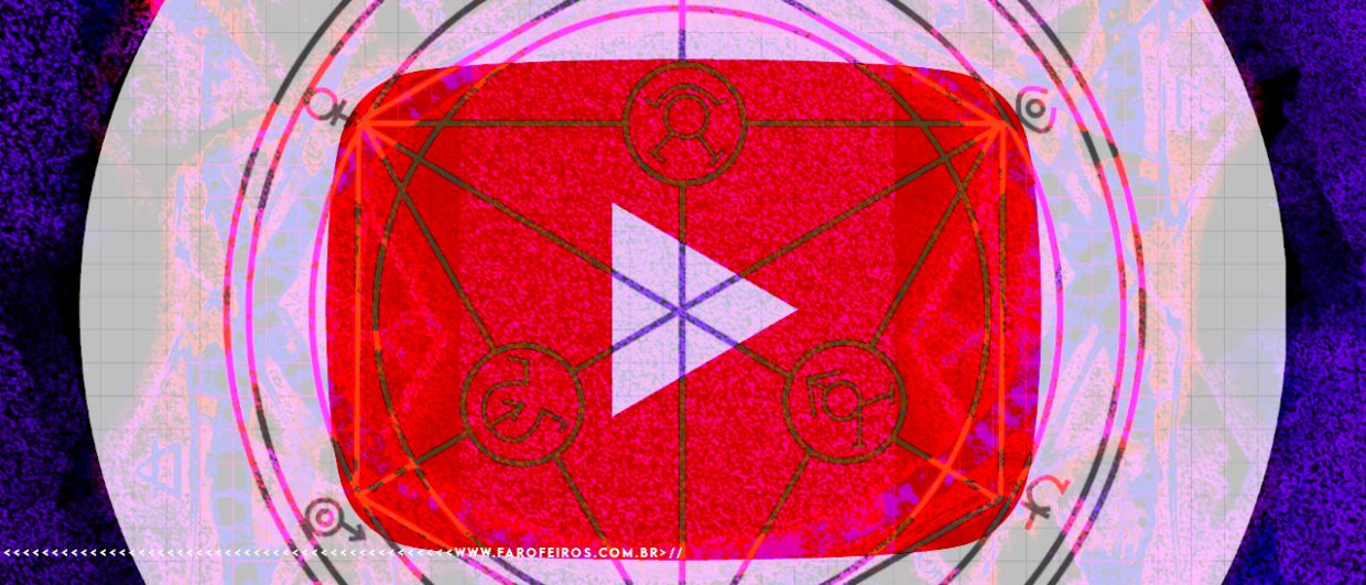 Logo do YouTube com símbolos de alquimia.