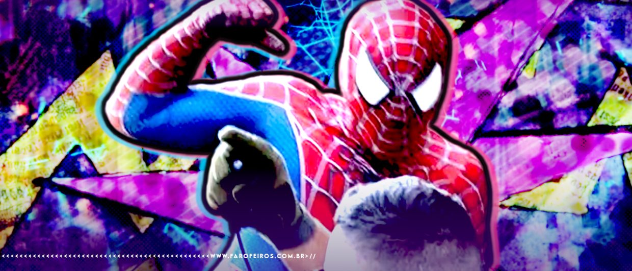 Montagem com a foto do Homem Aranha de Minneapolis erguendo o punho contra um racista com efeitos e texturas de quadrinhos ao fundo.