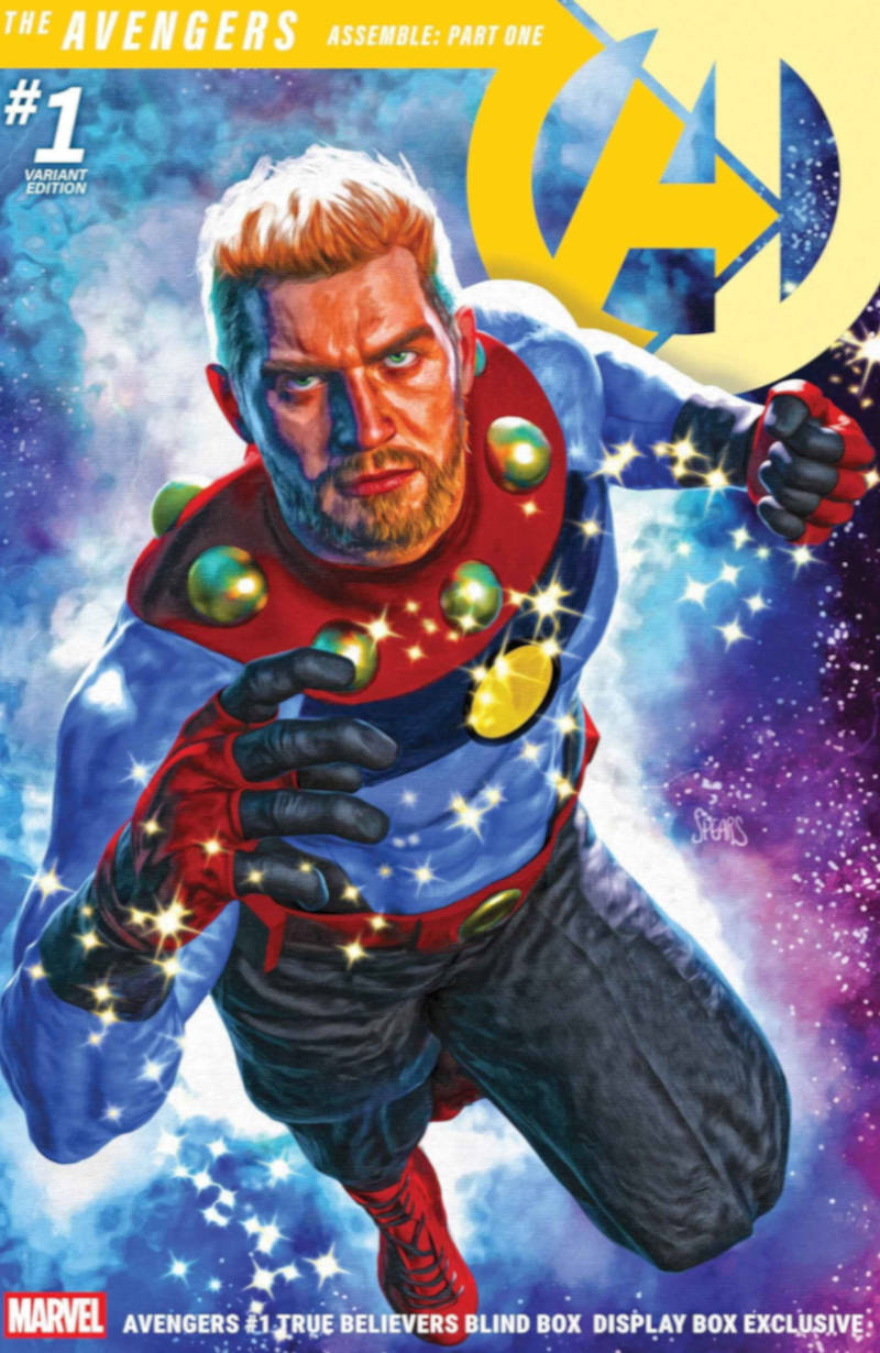 Capa Avengers #1 com Miracleman voando no espaço
