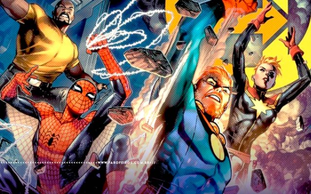 Recorte de capa do gibi dos Vingadores com Miracleman em destaque