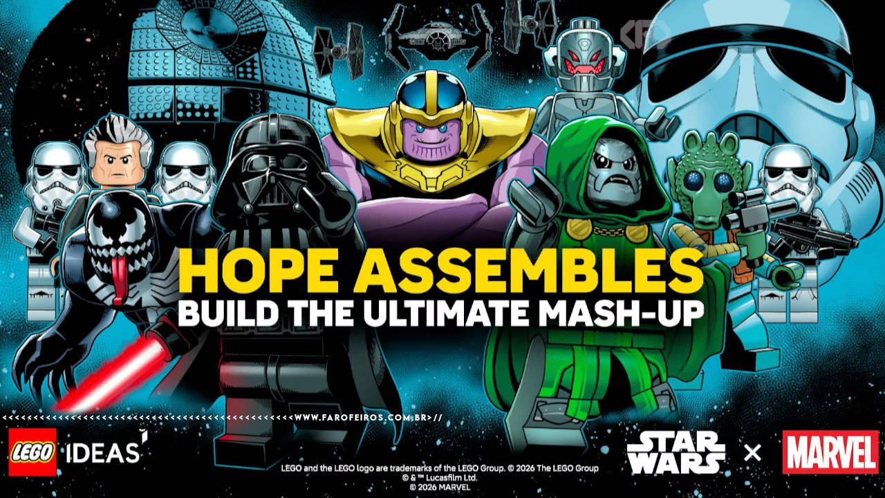 Arte promocional do concurso LEGO Ideas Star Wars X Marvel - HOPE ASSEMBLES